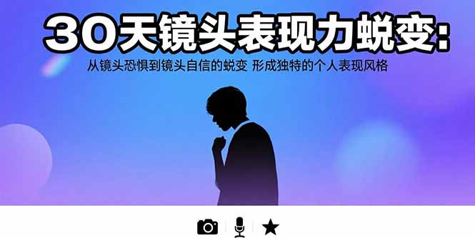 30天镜头表现力蜕变：从镜头恐惧到镜头自信的蜕变 形成独特的个人表现风格-HXPP