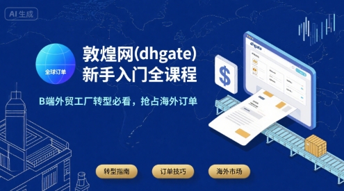 敦煌网(dhgate)新手入门全课程，B端外贸工厂转型必看，抢占海外订单-HXPP