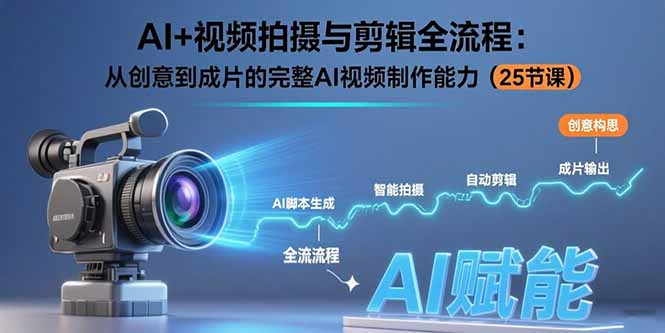 AI+视频拍摄与剪辑全流程：从创意到成片的完整AI视频制作能力(25节课-HXPP