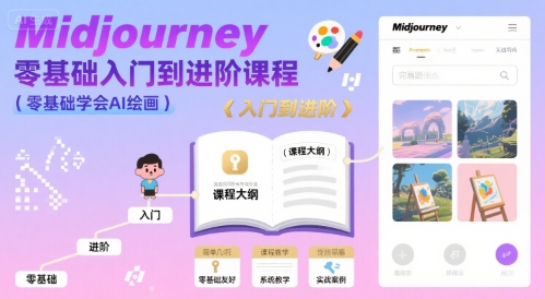 midjourney零基础入门到进阶课程，零基础学会AI绘画-HXPP