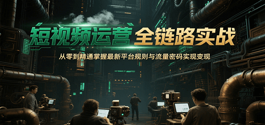 短视频运营全链路实战，从零到精通掌握最新平台规则与流量密码实现变现-HXPP