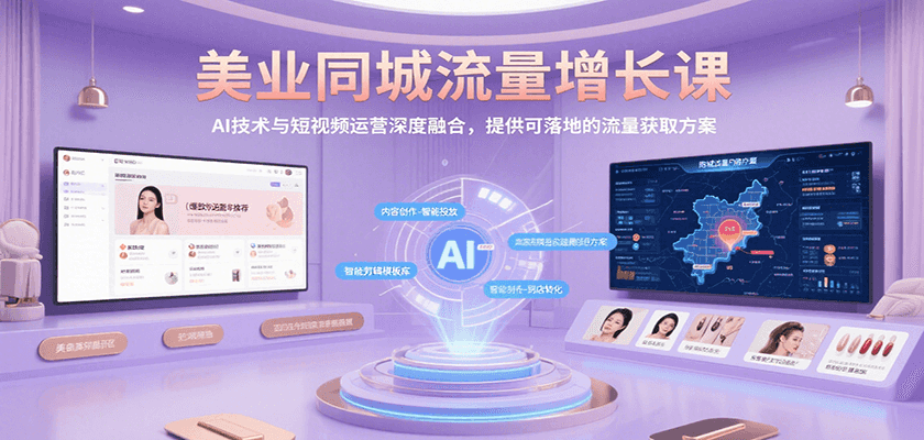 美业同城流量增长课，AI技术与短视频运营深度融合，提供可落地的流量获取方案-HXPP