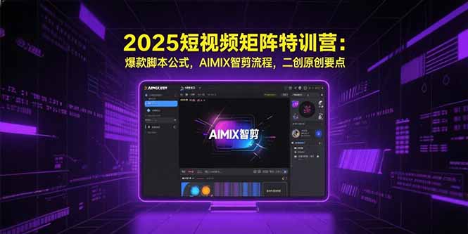 2025短视频矩阵特训营：爆款脚本公式，AIMIX智剪流程，二创原创要点-HXPP