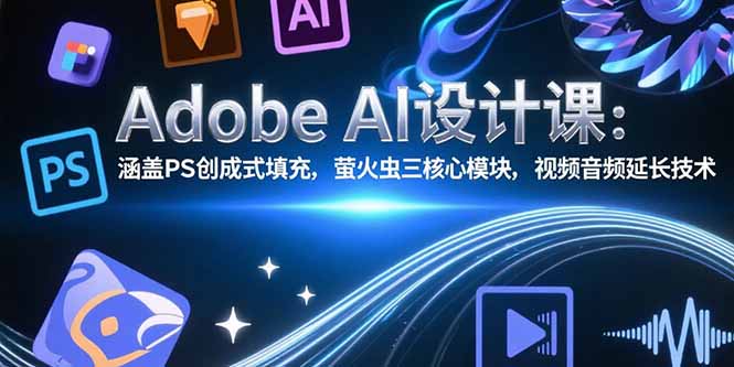 Adobe AI设计课：涵盖PS创成式填充，萤火虫三核心模块，视频音频延长技术-HXPP