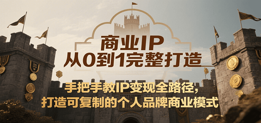 商业IP从0到1完整打造，手把手教IP变现全路径，打造可复制的个人品牌商业模式-HXPP