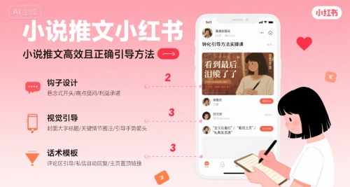 小说推文小红书高转化引导方法实操课，小说推文高效且正确引导方法-HXPP