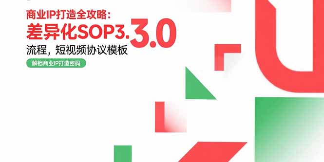 商业IP打造全攻略：差异化SOP3.0流程，短视频协议模板，婚恋项目实战案例-HXPP