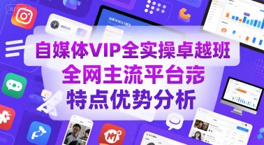 自媒体VIP全实操卓越班，全网主流平台特点优势分析-HXPP
