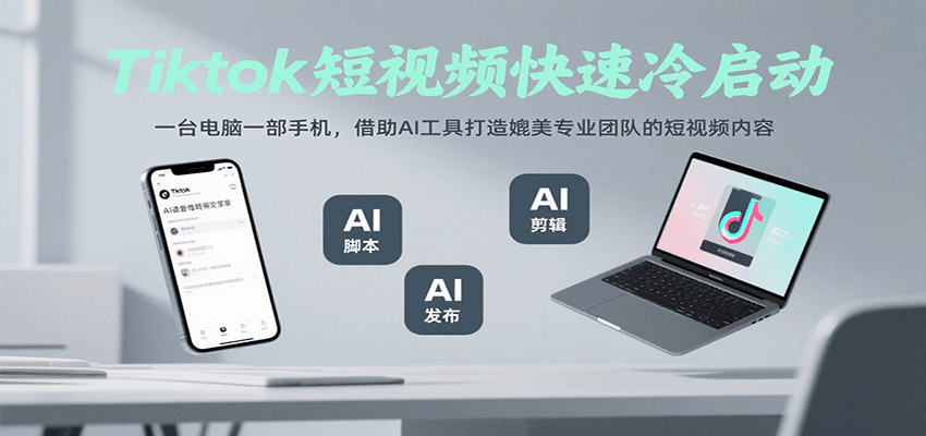 Tiktok短视频快速冷启动，一台电脑一部手机，借助AI工具打造媲美专业团队的短视频内容-HXPP