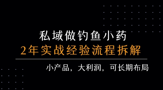 私域做钓鱼小药 每单利润3张+ 详细流程拆解-HXPP
