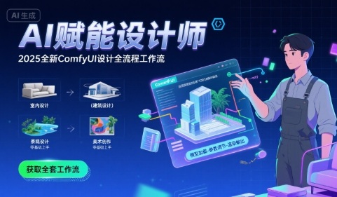 AI赋能设计师， 2025全新comfyui设计全流程工作流 ，室内-建筑-景观-美术，零基础直接上手-HXPP