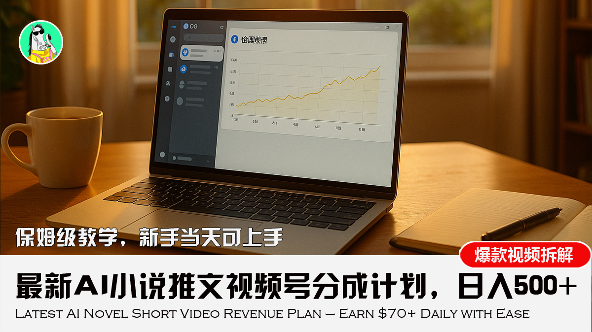 最新AI小说推文视频号分成计划，新手小白也能当天日入500+教程-HXPP