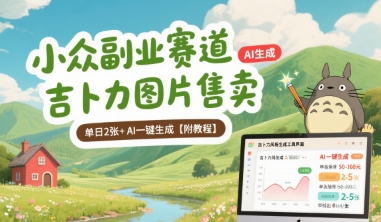 小众副业赛道 吉卜力图片售卖 单日2张+ AI一键生成【附教程】-HXPP