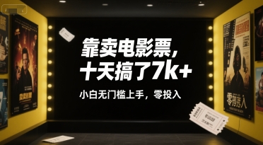 靠卖电影票，十天搞了7k+，小白无门槛上手，零投入【揭秘】-HXPP