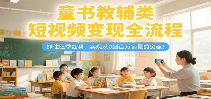 童书教辅类短视频变现全流程，抓住旺季红利，实现从0到百万销量的突破！-HXPP