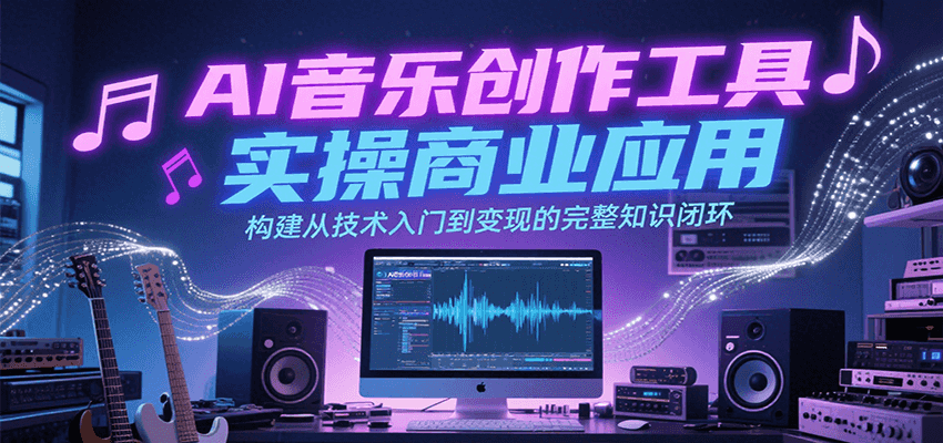 AI音乐创作工具实操商业应用，构建从技术入门到变现的完整知识闭环-HXPP