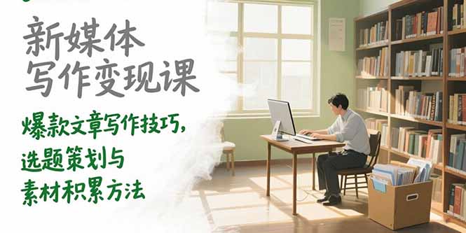 新媒体写作变现课，爆款文章写作技巧，选题策划与素材积累方法-HXPP