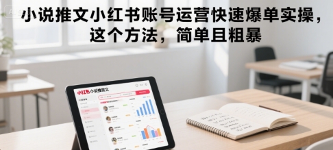 小说推文小红书账号运营快速爆单实操，这个方法，简单且粗暴-HXPP