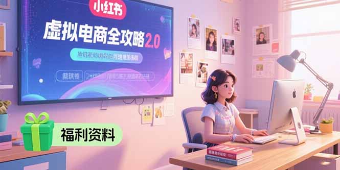 虚拟电商全攻略2.0，开店选品实操流程，账号定位、货源发布、笔记发布技巧-HXPP