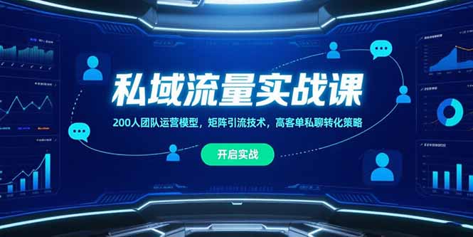 私域流量实战课，200人团队运营模型，矩阵引流技术，高客单私聊转化策略-HXPP