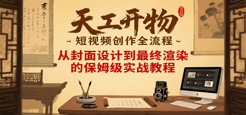 天工开物短视频创作全流程，从封面设计到最终渲染的保姆级实战教程-HXPP
