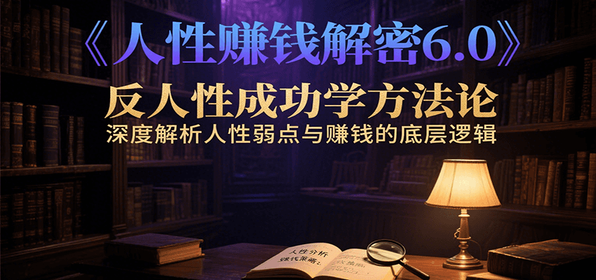 人性赚钱解密6.0，反人性成功学方法论，深度解析人性弱点与赚钱的底层逻辑-HXPP