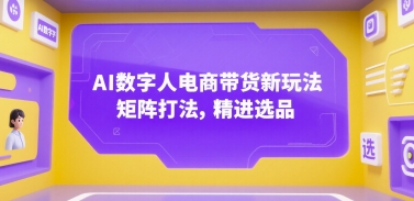 AI数字人电商带货新玩法，矩阵打法，精进选品-HXPP