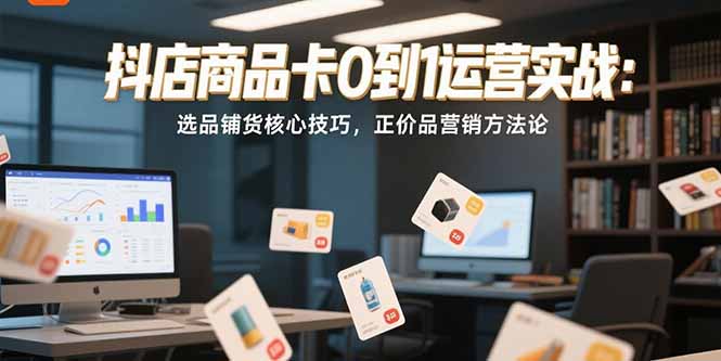 抖店商品卡0到1运营实战：选品铺货核心技巧，正价品营销方法论-HXPP