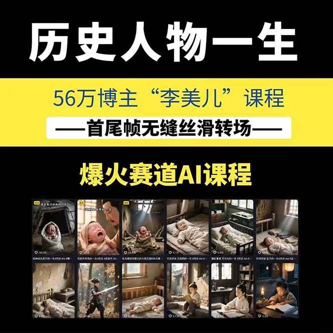 图片[1]-AI历史人物短视频创作，含IP打造、首尾帧无缝转场、智能体视频制作等核心教学内容-HXPP