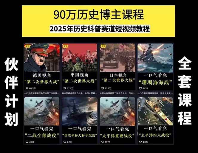 图片[1]-短视频历史赛道实战教程，手机电脑双端剪辑教程和账号运营指南与变现技巧-HXPP