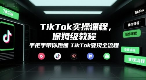 TikTok实操课程，保姆级教程，手把手带你跑通TikTok变现全流程-HXPP