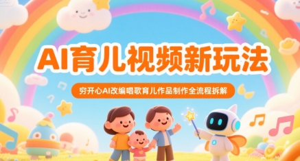 AI育儿视频新玩法，穷开心AI改编唱歌育儿作品制作全流程拆解-HXPP