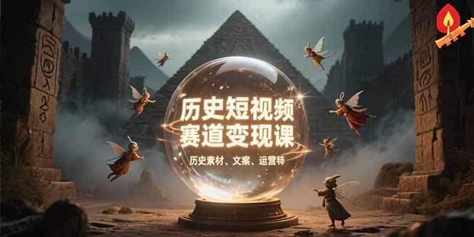 历史短视频赛道变现课，百集素材库应用，文案剪辑技巧，账号运营全案-HXPP