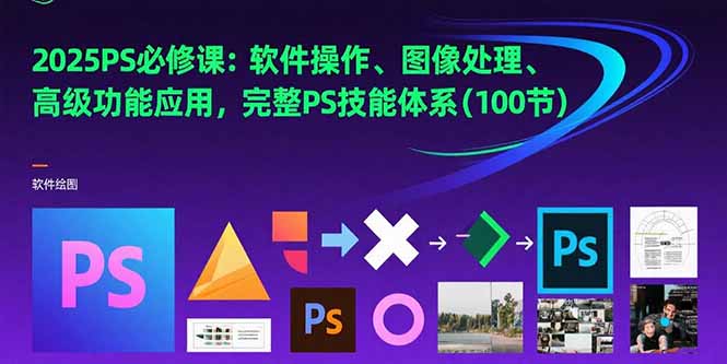 2025PS必修课：软件操作、图像处理、高级功能应用，完整PS技能体系(100节-HXPP