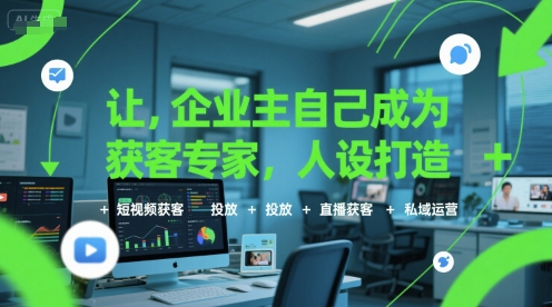 让企业主自己成为获客专家，人设打造+短视频获客+投放+直播获客+私域运营-HXPP