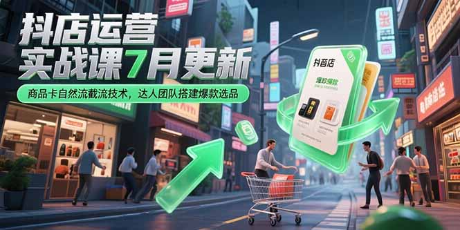 抖店运营实战课7月更新，商品卡自然流截流技术，达人团队搭建爆款选品-HXPP