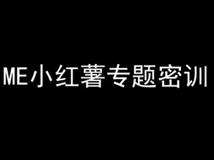 ME小红薯专题密训-小红书电商教程-HXPP