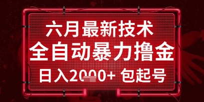 六月最新技术全自动暴力撸金，稳定日入2k+包起号，长期稳定【揭秘】-HXPP