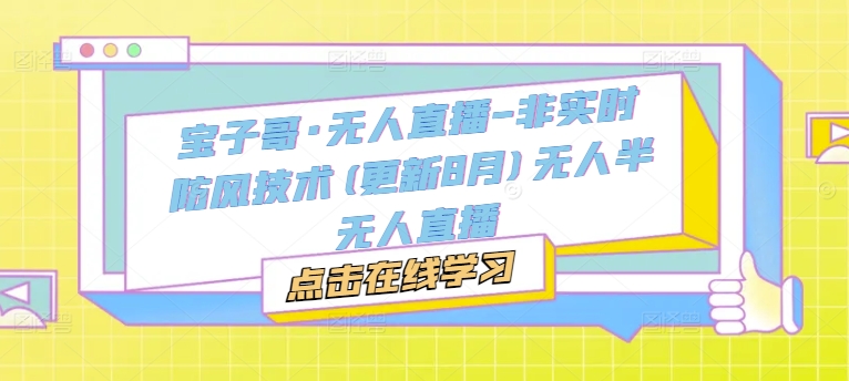 宝子哥·无人直播-非实时防风技术(更新25年6月)无人半无人直播-HXPP