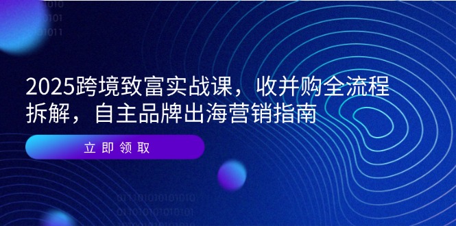 2025跨境致富实战课，收并购全流程拆解，自主品牌出海营销指南-HXPP