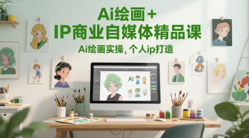 Ai绘画+IP商业自媒体精品课，Ai绘画实操，个人ip打造-HXPP
