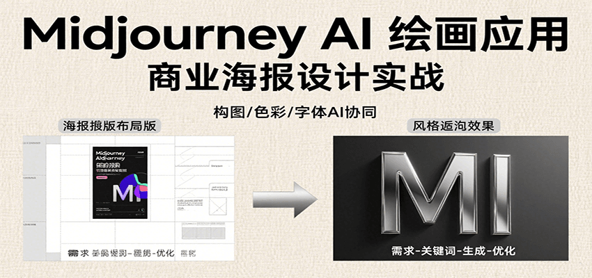 Midjourney AI绘画应用，关键词指令解析、漫画头像制作、海报设计、3D人物生成等-HXPP