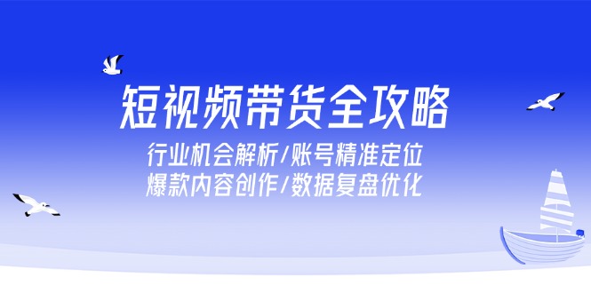 短视频带货全攻略，行业机会解析/账号精准定位/爆款内容创作/数据复盘优化-HXPP