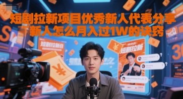 短剧拉新项目优秀新人代表分享新人怎么月入过1W的诀窍-HXPP