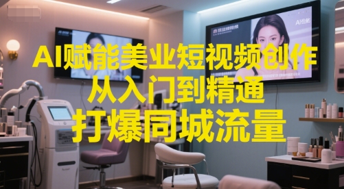 AI赋能美业短视频创作，从入门到精通，打爆同城流量，超级AI工具短视频实操落地-HXPP
