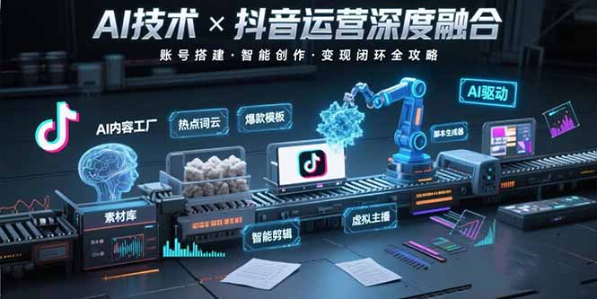 AI技术与抖音运营的深度融合应用：涵盖账号搭建、内容创作、收益变现等-HXPP
