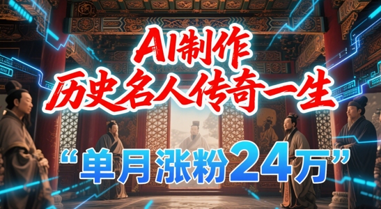 暴力起号！用AI制作历史名人传奇一生，单月涨粉24W，涨粉+变现赛道黑马来了-HXPP
