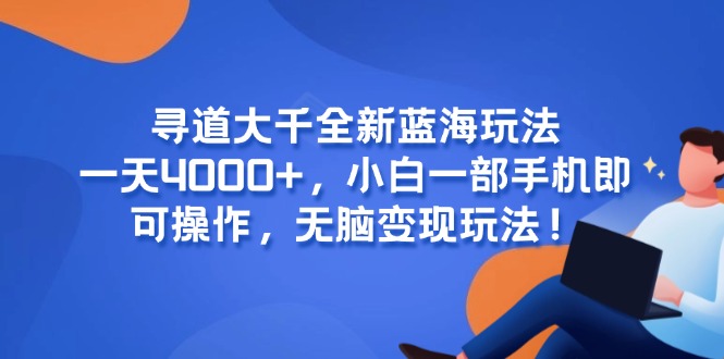 寻道大千全新蓝海玩法，一天4000+，小白一部手机即可操作，无脑变现玩法！-HXPP