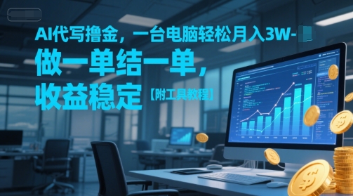 AI代写撸金，一台电脑轻松月入1-3W，做一单结一单，收益稳定【附工具教程】-HXPP