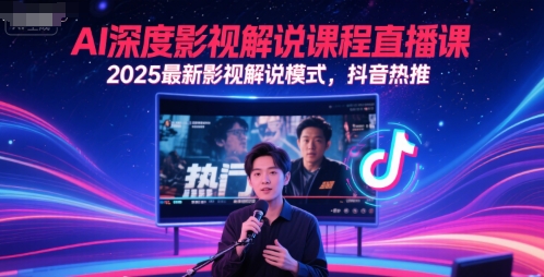 AI深度影视解说课程直播课，2025最新影视解说模式，抖音热推-HXPP